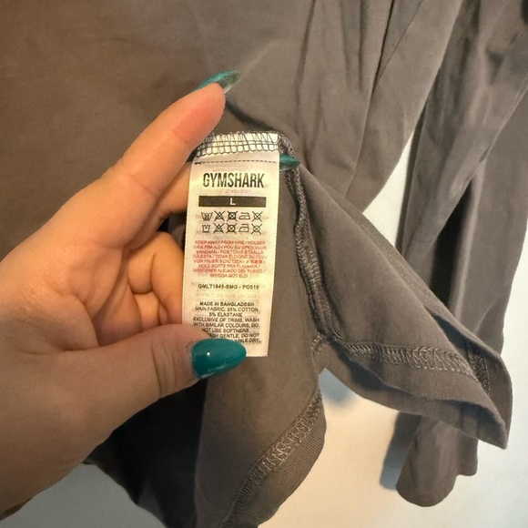 Gymshark Apollo Long Sleeve Shirt Pullover Gray Men Large Activewear - Picture 3 of 4